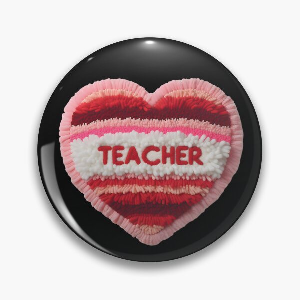 Item preview, Tufted Textural “Teacher” Heart Design designed and sold by schoolarts.