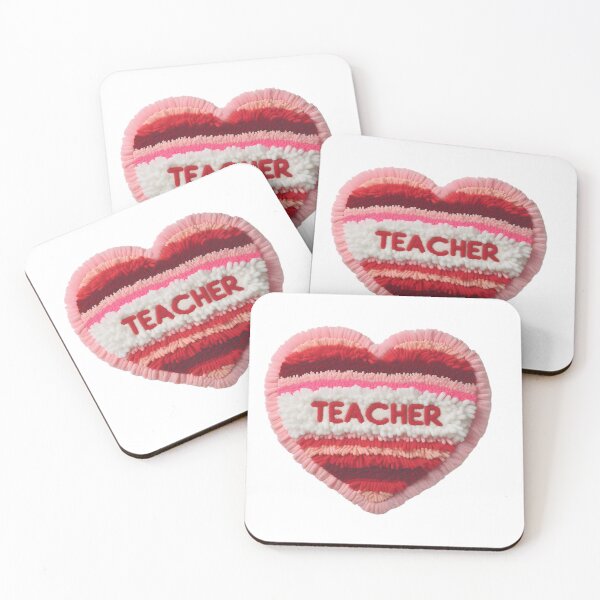 Item preview, Tufted Textural “Teacher” Heart Design designed and sold by schoolarts.