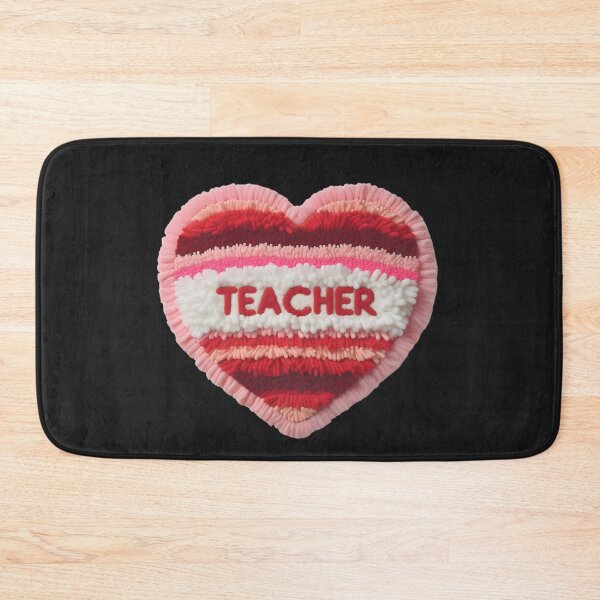 Item preview, Tufted Textural “Teacher” Heart Design designed and sold by schoolarts.