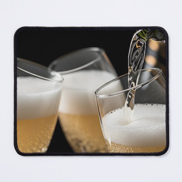 Item preview, Sparkling wine pouring into Flute Glasses on Black designed and sold by homydesign.