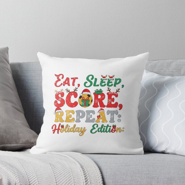 Item preview, Holiday Sports Quote – Eat Sleep Score Repeat designed and sold by Dazzle-Sizzle.