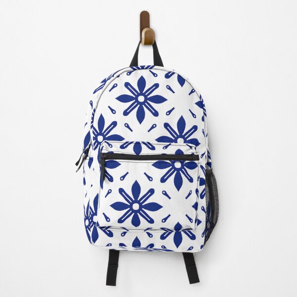 Item preview, A seamless pattern of repeating blue floral motifs and small geometric elements on a white background, evoking traditional ceramic or textile designs designed and sold by homydesign.