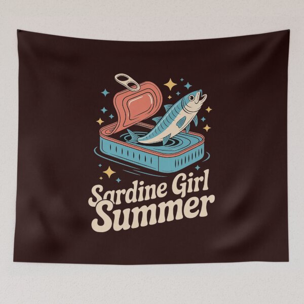 Item preview, Sardine Girl Summer Sea Cute Coastal Aesthetic Tin Trend designed and sold by ShelFisher.