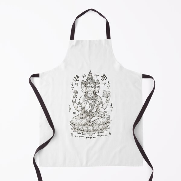 Item preview, Sacred Four-Faced Brahma on Lotus – Thai Divine Line Art Illustration designed and sold by Sksticker991.