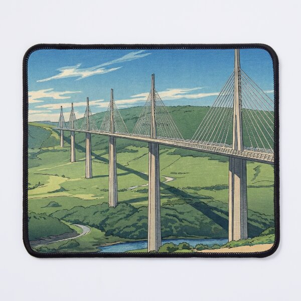Item preview, Millau Viaduct Japanese Woodblock Print designed and sold by Takeda-art.