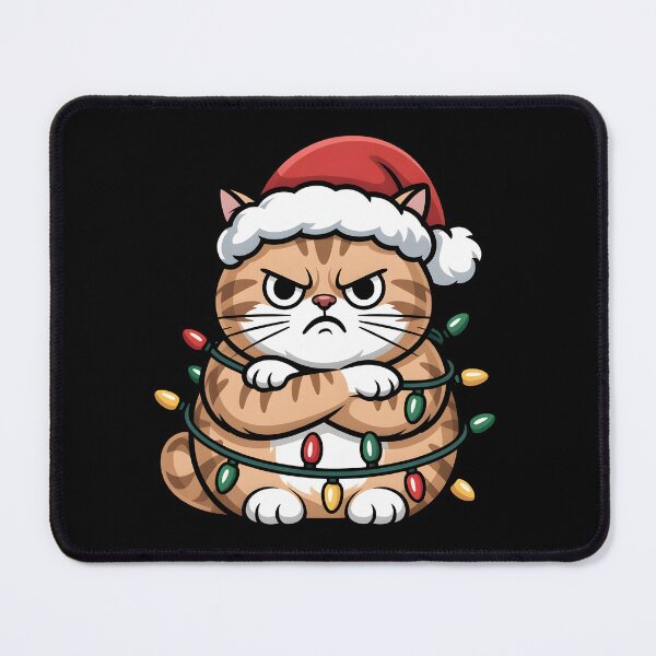 Item preview, Grumpy Christmas Cat with Santa Hat – Funny Holiday designed and sold by VETRO⭐.
