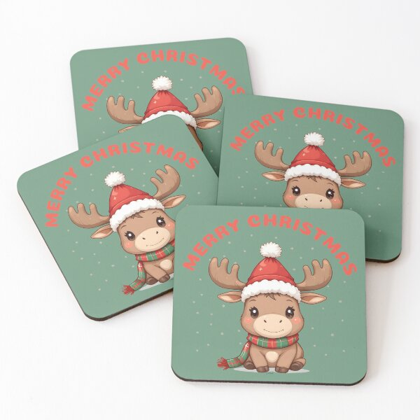 Item preview, Cute Christmas Moose Kawaii Art designed and sold by wildexperience.