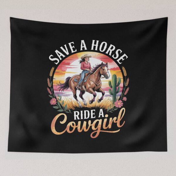 Item preview, Save A Horse Ride A Cowgirl Horseback Riding Farm Equestrian designed and sold by ShelFisher.