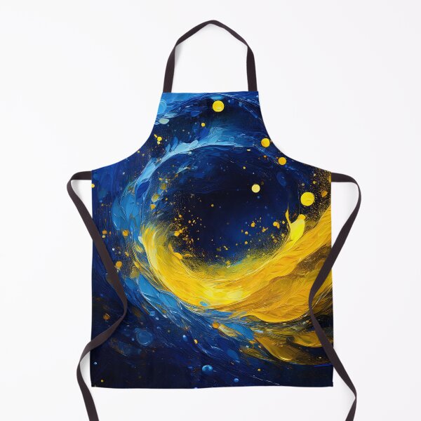 Item preview, A glowing form of yellow and blue light with scattered bokeh effects against a dark background. Generative AI. designed and sold by homydesign.