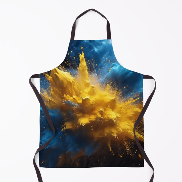 Item preview, Explosive burst of yellow and blue powder, creating a dynamic and abstract composition against a dark backdrop designed and sold by homydesign.