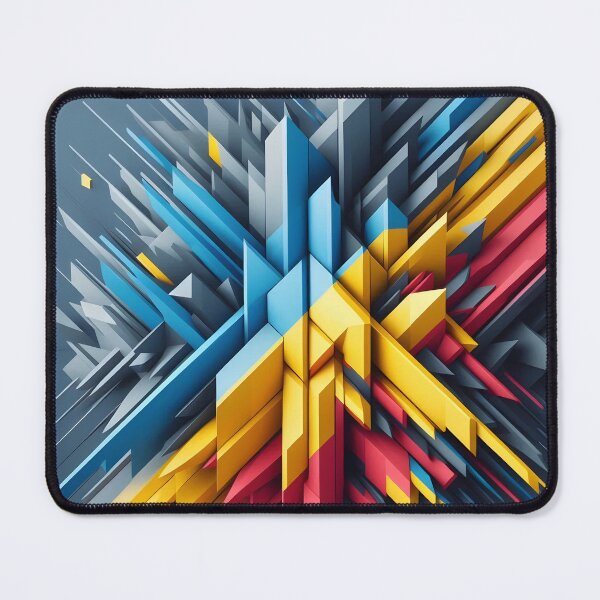 Item preview, A dynamic, abstract composition of colorful geometric shapes radiating from a central point, creating a sense of movement designed and sold by homydesign.