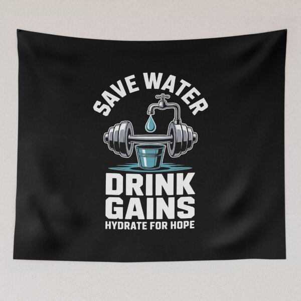 Item preview, Save Water Drink Gains Gym Weightlifting designed and sold by ShelFisher.