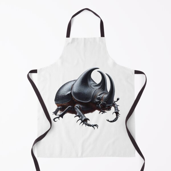 Item preview, A detailed rhinoceros beetle illustration with exaggerated horns and textured body against a clean white background designed and sold by homydesign.