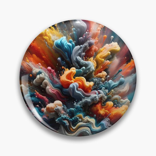 Item preview, A vibrant explosion of multicolored paint and powder against a dark background, creating a dynamic abstract form with a sense of energy designed and sold by homydesign.