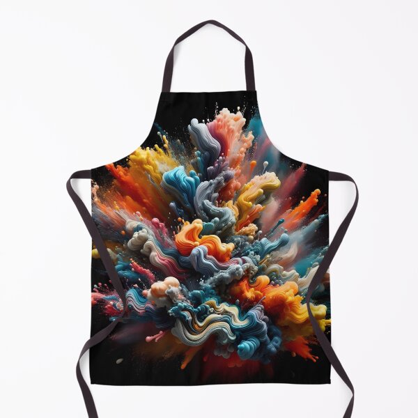Item preview, A vibrant explosion of multicolored paint and powder against a dark background, creating a dynamic abstract form with a sense of energy designed and sold by homydesign.