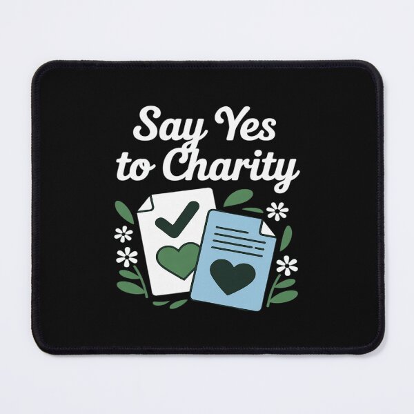 Item preview, Say Yes to Charity Script Checkmark designed and sold by Sandrhaus.