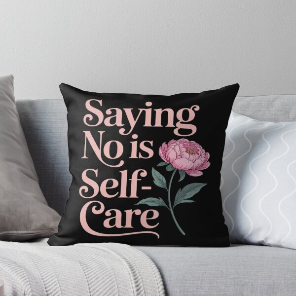 Item preview, Saying No Is Self-Care Aesthetic Mental Health Floral Peony designed and sold by Sandrhaus.