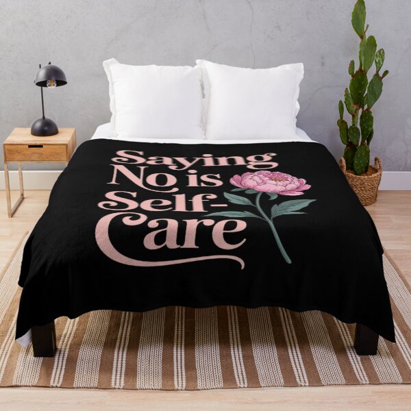 Item preview, Saying No Is Self-Care Aesthetic Mental Health Floral Peony designed and sold by Sandrhaus.