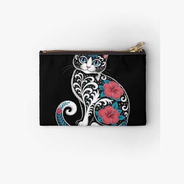 Item preview, Scandinavian Nordic Folk Art Colorful Cat Flower Cottagecore designed and sold by Sandrhaus.