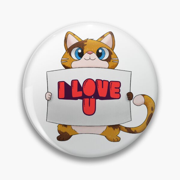 Item preview, Cute Cat With Sign ILU designed and sold by Guay-aba.