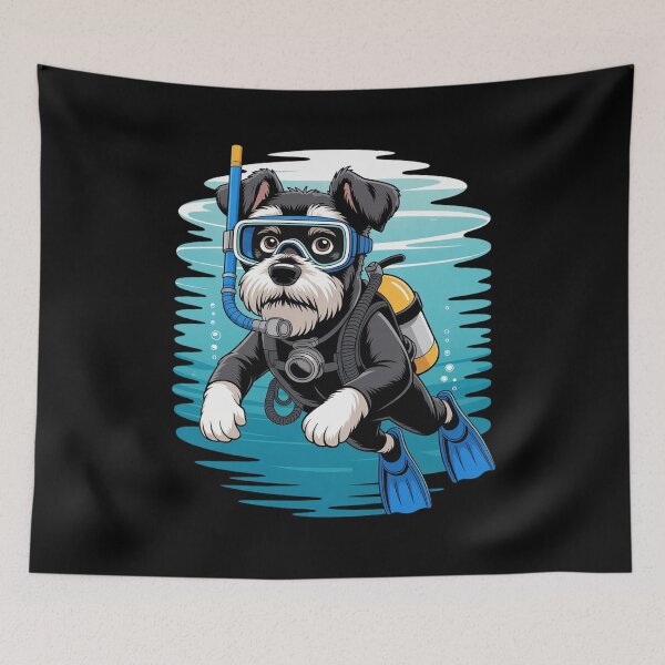 Item preview, Schnauzer Scuba Diving Dog Snorkeling designed and sold by Sandrhaus.