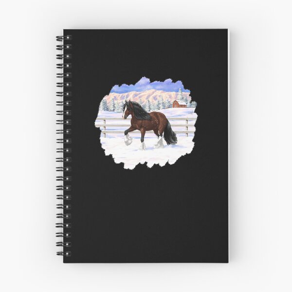 Item preview, Brown Bay Gypsy Vanner Tinker Draft Horse In Snow designed and sold by JaliTSuutari.