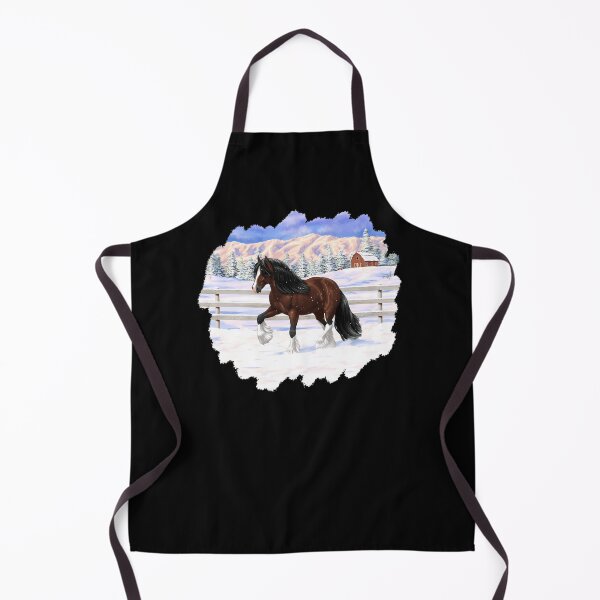 Item preview, Brown Bay Gypsy Vanner Tinker Draft Horse In Snow designed and sold by JaliTSuutari.