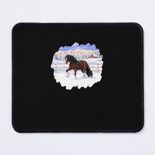 Item preview, Brown Bay Gypsy Vanner Tinker Draft Horse In Snow designed and sold by JaliTSuutari.