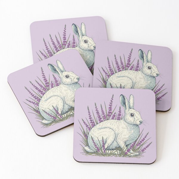 Item preview, Mountain Hare with Purple Heather Sprigs designed and sold by BirdsnStuff.