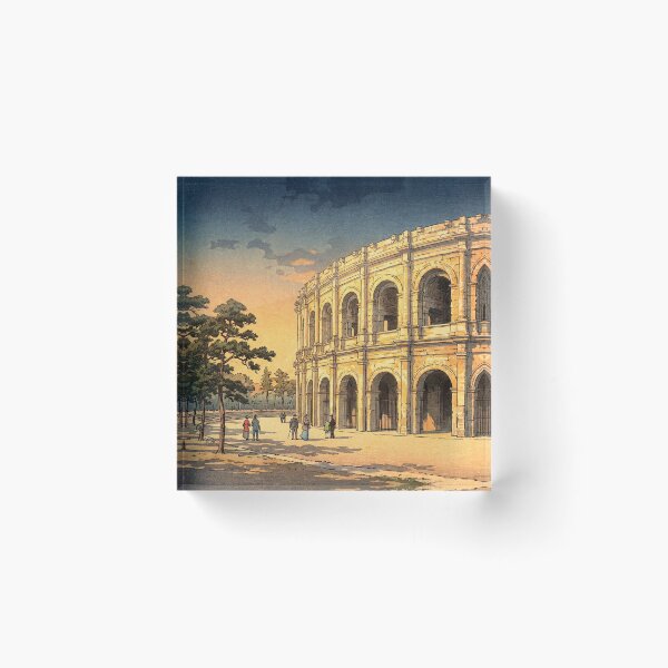 Item preview, Amphitheatre of Nîmes Japanese Woodblock Print designed and sold by Takeda-art.