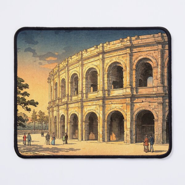 Item preview, Amphitheatre of Nîmes Japanese Woodblock Print designed and sold by Takeda-art.