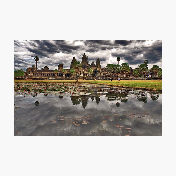 Dark clouds over Angkor Wat Photographic Print