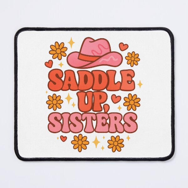 Item preview, Saddle Up Sisters – Cute Retro Cowgirl Sticker for Girls designed and sold by inkoutninja.