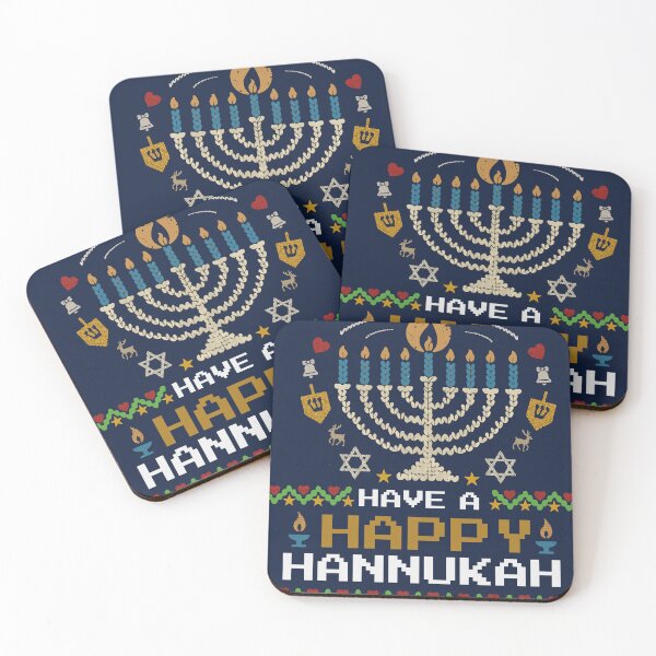 Item preview, Knit Pixel Menorah – Have a Happy Hannukah designed and sold by Thank-HaShem.