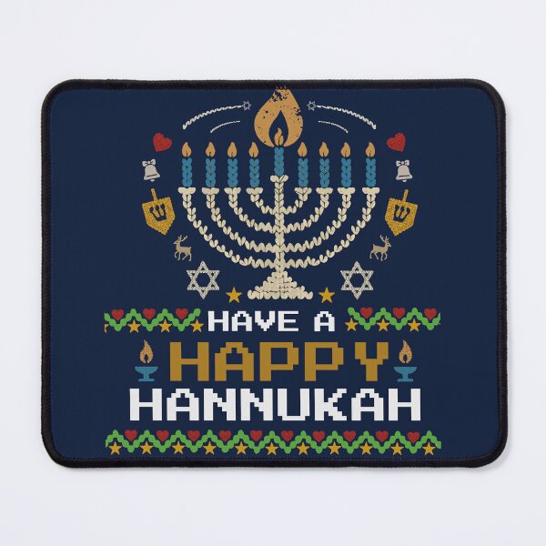 Item preview, Knit Pixel Menorah – Have a Happy Hannukah designed and sold by Thank-HaShem.