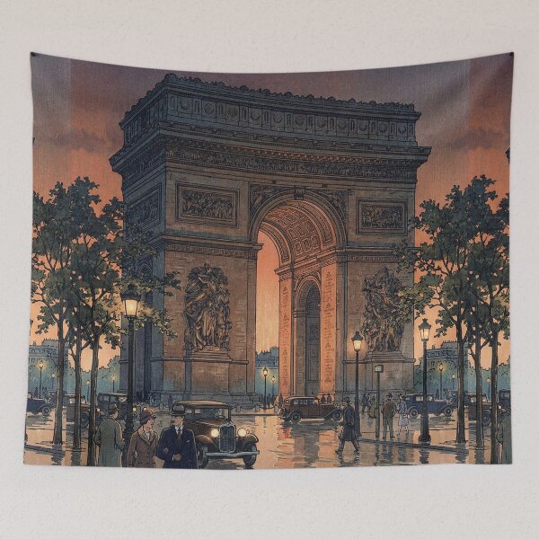 Item preview, Arc de Triomphe afte Rain Japanese Woodblock Print designed and sold by Takeda-art.
