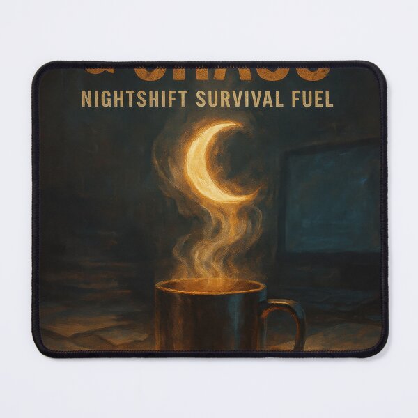 Item preview, Coffee and Chaos – Nightshift Survival Fuel designed and sold by VandVArt.