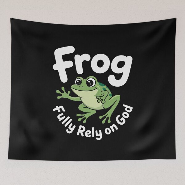 Item preview, Funny Frog Fully Rely On God  designed and sold by DrewLeuschke.