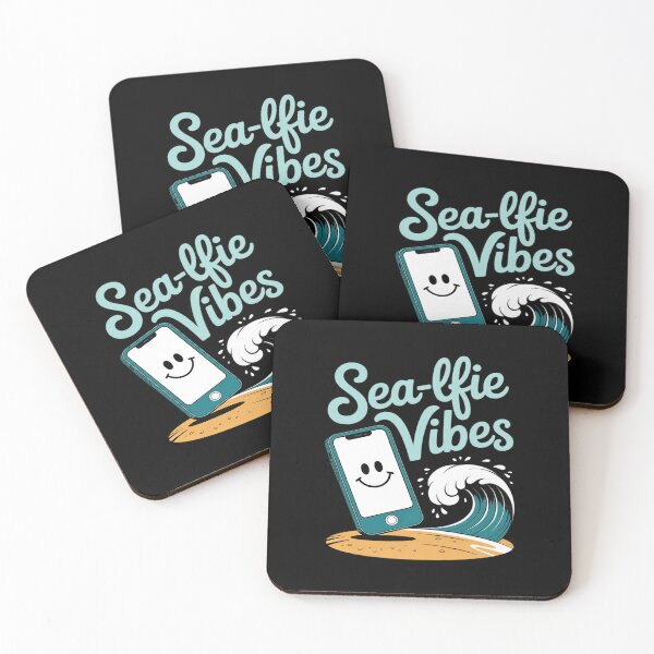 Item preview, Sea-lfie Vibes Neon Teal Coral Beach designed and sold by Rotasiin.
