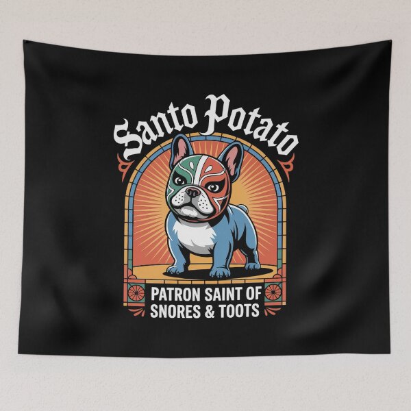 Item preview, Dog Bulldog Meme Santo Potato Patron Saint Of Snores & Toots designed and sold by RayArmstrong.