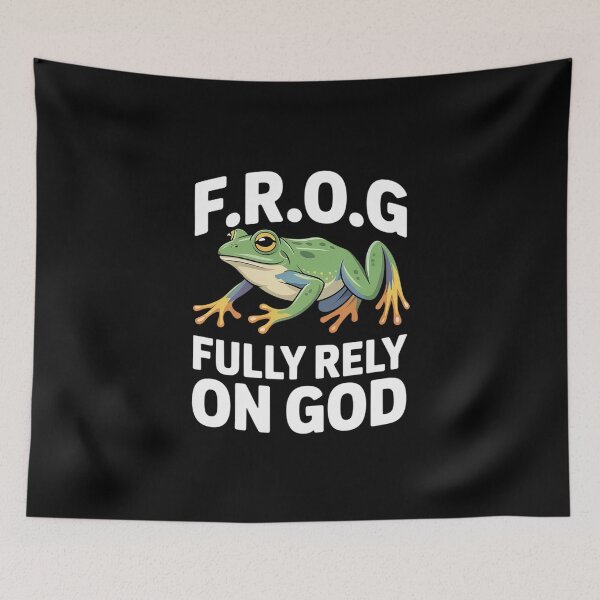 Item preview, Christian Frog Catcher Amphibian F.R.O.G. Fully Rely On God  designed and sold by HaileyRobel.