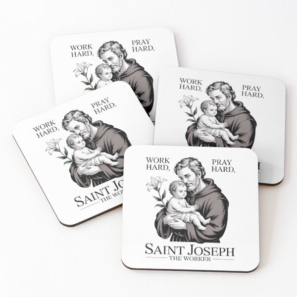 Item preview, Catholic Works Hard Prays Hard Saint Joseph The Worker  designed and sold by DrewLeuschke.