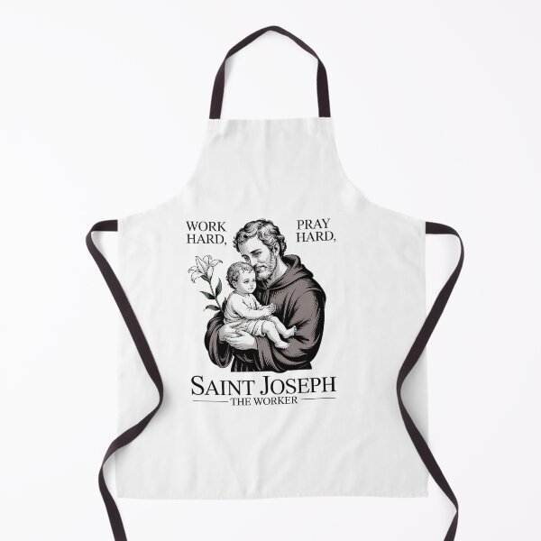 Item preview, Catholic Works Hard Prays Hard Saint Joseph The Worker designed and sold by DrewLeuschke.