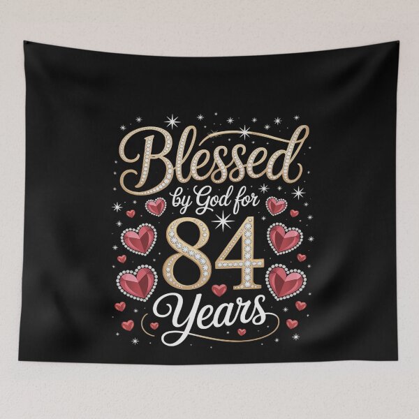 Item preview, Blessed By God For 84 Years Old 84th Birthday Party Queen  designed and sold by MinaReinger.