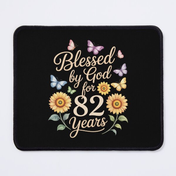 Item preview, Blessed By God For 82 Year Butterfly Sunflower 82nd Birthday designed and sold by AmparoBoyle.