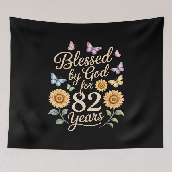 Item preview, Blessed By God For 82 Year Butterfly Sunflower 82nd Birthday  designed and sold by AmparoBoyle.