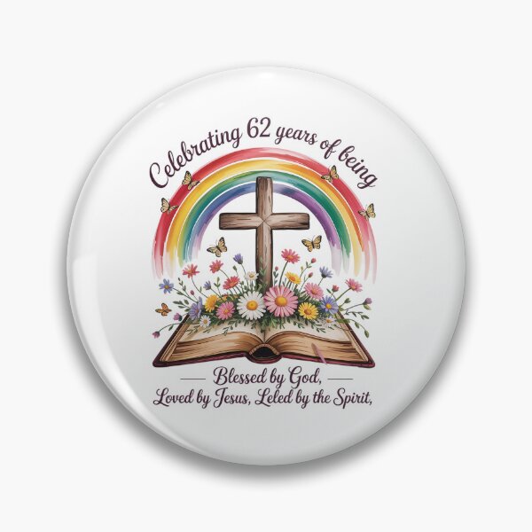 Item preview, Blessed By God For 62 Years Rainbow And Flowers Birthday  designed and sold by HaileyRobel.
