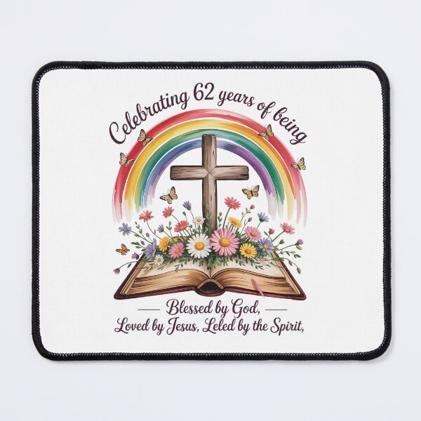 Item preview, Blessed By God For 62 Years Rainbow And Flowers Birthday designed and sold by HaileyRobel.