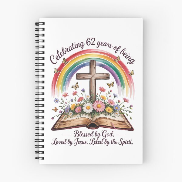 Item preview, Blessed By God For 62 Years Rainbow And Flowers Birthday  designed and sold by HaileyRobel.