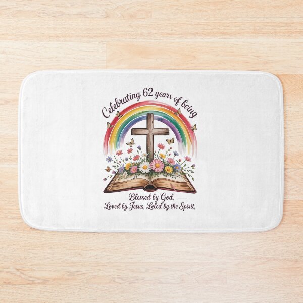 Item preview, Blessed By God For 62 Years Rainbow And Flowers Birthday  designed and sold by HaileyRobel.